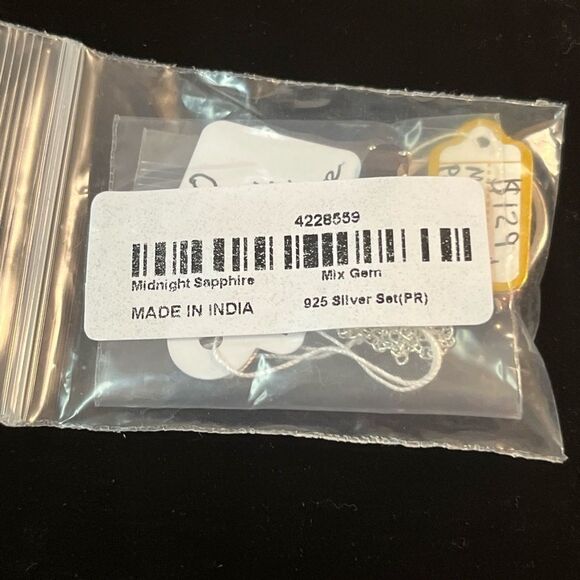 Midnight And Pink Sapphire Ring 8 And Pendant Necklace 18” Set - Picture 16 of 16